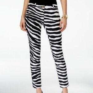 Michael Kors Black and White Zebra Print Pants